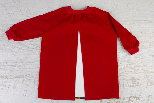Kids art smock with open back