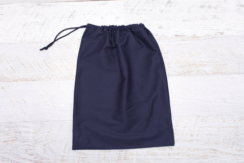 Navy drawstring  library bag